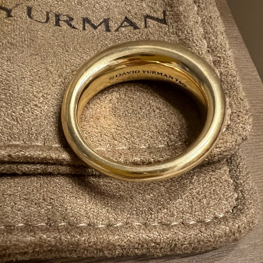 David Yurman Twisted and Smooth Gold Rings - Picture 6 of 8